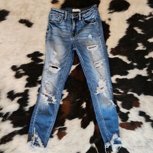 Signature Distressed Light Blue Skinny Jeans